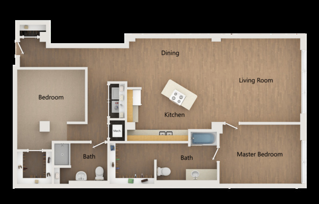 2 beds, 2 baths, 1,560 sqft, $3,375, Unit 609