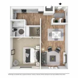 1 bed, 1 bath, 500 sqft, $1,364