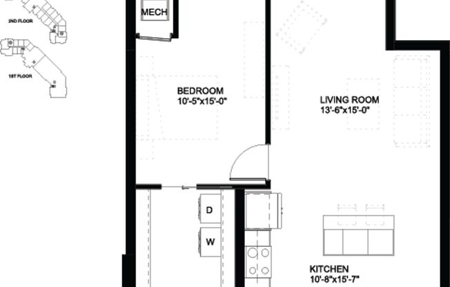 1 bed, 1 bath, 813 sqft, $1,995, Unit 400 Oak Grove Lane #333