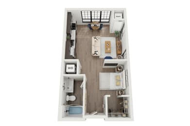 Studio, 1 bath, 562 sqft, $1,035