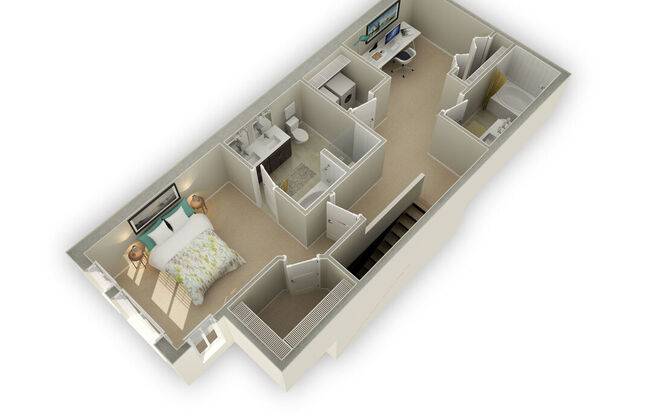 1 bed, 2.5 baths, 1,287 sqft, $2,508