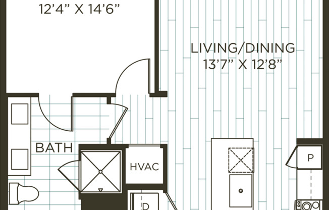 1 bed, 1 bath, 833 sqft, $1,640