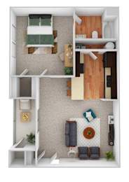 1 bed, 1 bath, 630 sqft, $1,225