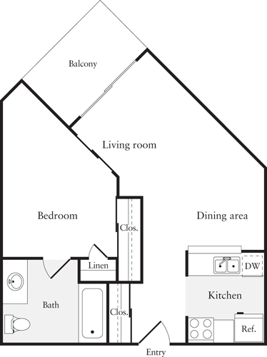 1 bed, 1 bath, 635 sqft, $2,392, Unit 6222