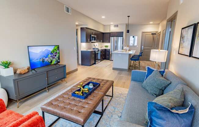 furnished living room and ktichen at Bayswater Apartments, Burlingame, 94010