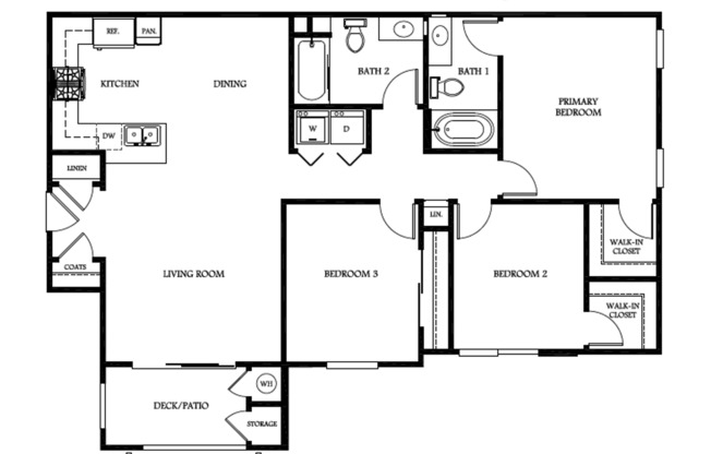 3 beds, 2 baths, 1,154 sqft, $2,595, Unit 2414