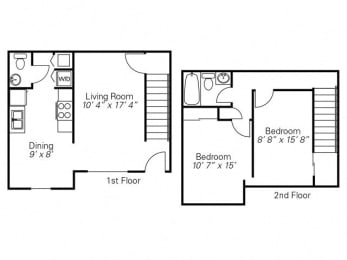 2 beds, 1 bath, 900 sqft, $1,314