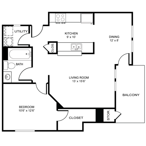 1 bed, 1 bath, 724 sqft, $2,283