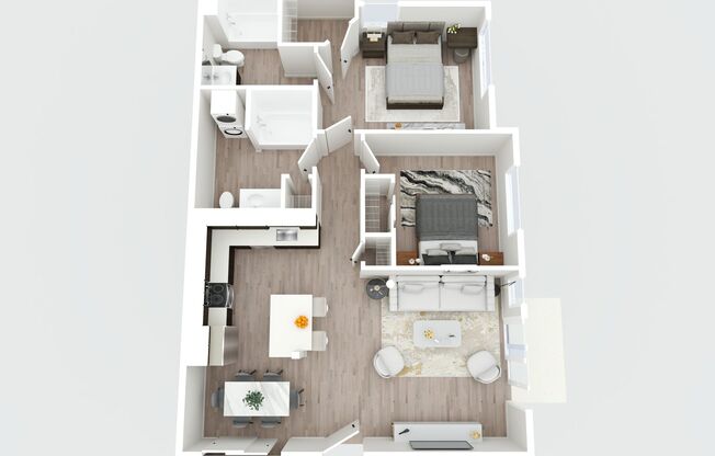 2 beds, 2 baths, 967 sqft, $2,050, Unit F-204