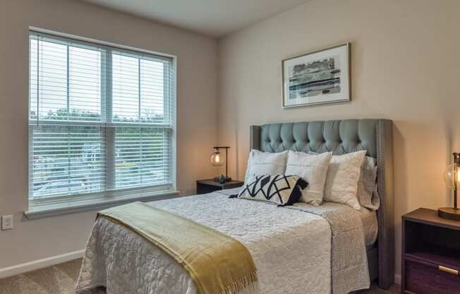Bedroom at luxury apartments in Fredericksburg VA