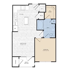 1 bed, 1 bath, 636 sqft, $1,162