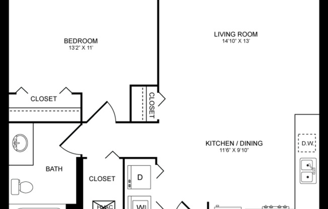 1 bed, 1 bath, 634 sqft, $1,200, Unit 146
