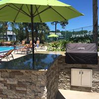 Fun outdoor Kitchen by the pool at Lake in the Woods, Melbourne, FL, 32901