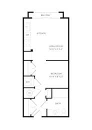 Studio, 1 bath, 483 sqft, $1,225