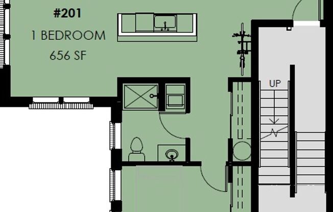 1 bed, 1 bath, 656 sqft, $1,995, Unit 426 Simmons #201