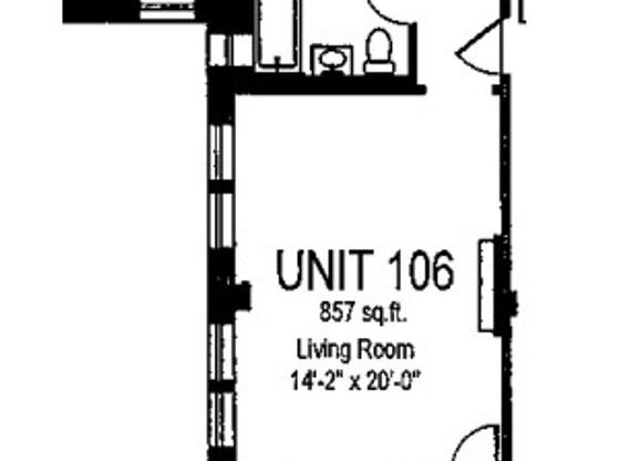 1 bed, 1 bath, 768 sqft, $1,385, Unit Royal York 106