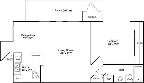 1 bed, 1 bath, 694 sqft, $2,938