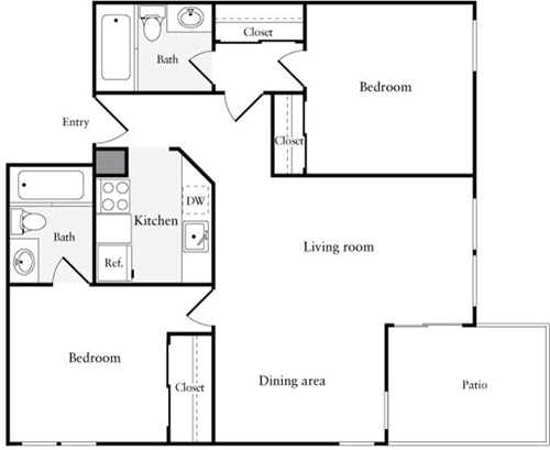 2 beds, 2 baths, 1,044 sqft, $4,317, Unit 2112
