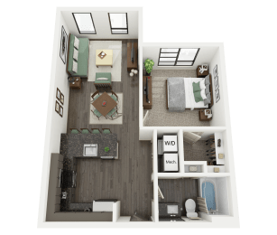 1 bed, 1 bath, 694 sqft, $1,635