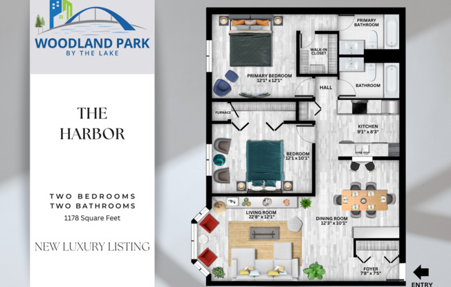 2 beds, 2 baths, 1,039 sqft, $2,525, Unit 606-310