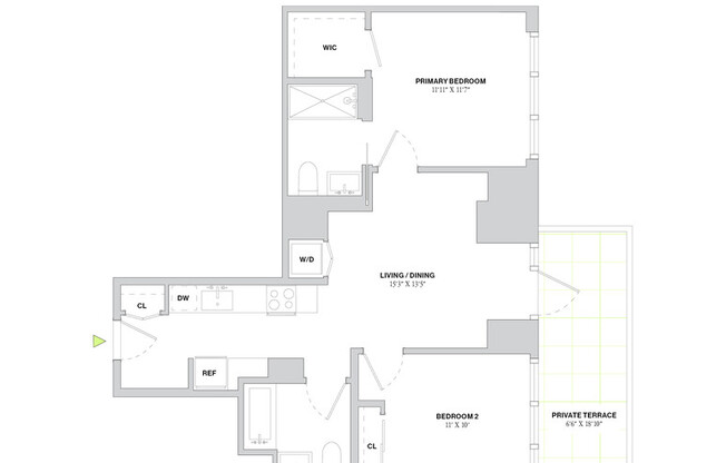 2 beds, 2 baths, $6,900, Unit 26A