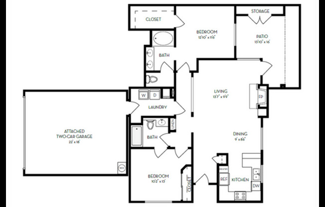 2 beds, 2 baths, 1,151 sqft, $4,520