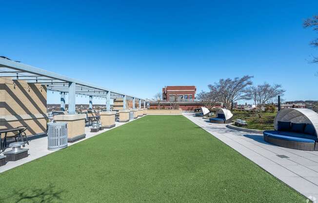 Rooftop terrace with cabanas at Park Place at Petworth Station in Washington, DC 20011