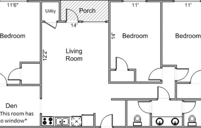 3 beds, 1.5 baths, 1,276 sqft, $3,599, Unit 45R-204