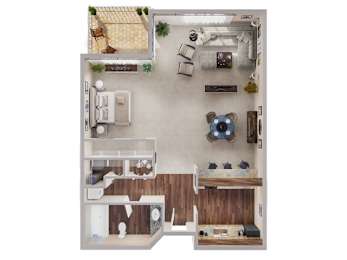 Studio, 1 bath, 600 sqft, $1,132