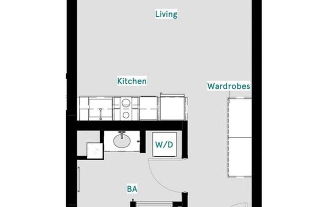 Studio, 1 bath, 388 sqft, $1,030, Unit 221