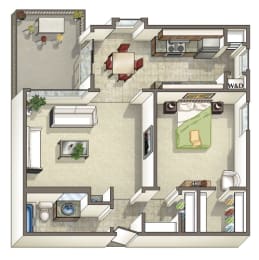 1 bed, 1 bath, 781 sqft, $1,716