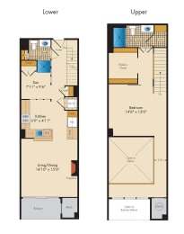 1 bed, 2 baths, 1,190 sqft, $2,975