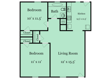 2 beds, 1 bath, 900 sqft, $1,204