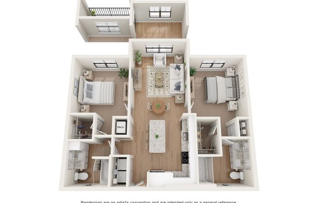 2 beds, 2 baths, 1,057 sqft, $1,845, Unit 1312