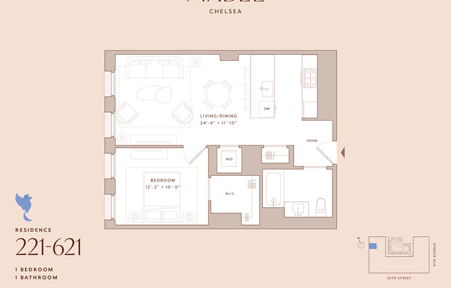 1 bed, 1 bath, $6,730, Unit 421
