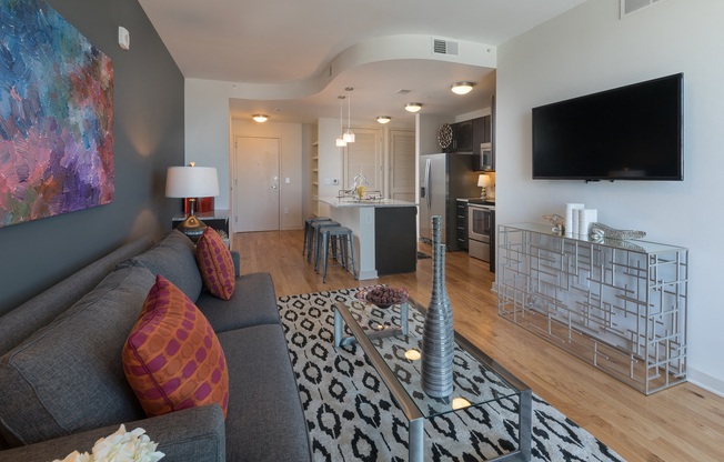 Wood-style floors run throughout each apartment home.