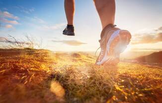 Running at sunrise