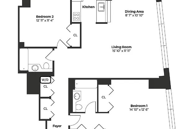 2 beds, 2 baths, 1,122 sqft, $7,995, Unit 609