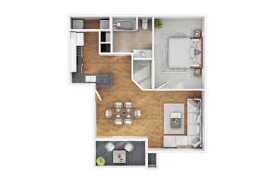 1 bed, 1 bath, 715 sqft, $1,380