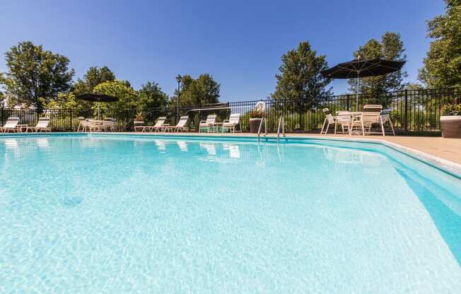 This is a photo of the pool area at Washington Place Apartments in Miamisburg, Ohio in Washington Township.