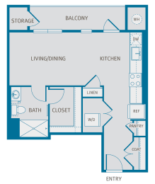 Studio, 1 bath, 565 sqft, $1,479