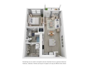 1 bed, 1 bath, 685 sqft, $1,424