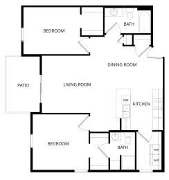 2 beds, 2 baths, 1,017 sqft, $1,275