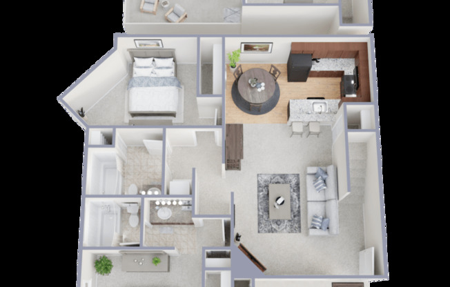 2 beds, 2 baths, 1,079 sqft, $1,560