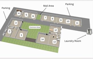 1 bed, 1 bath, 750 sqft, $1,295, Unit 14