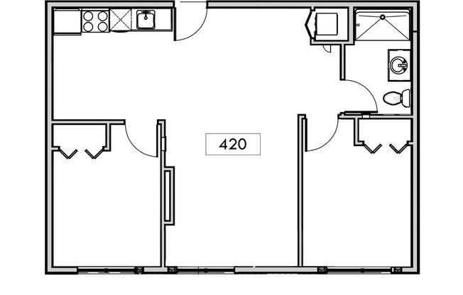 2 beds, 1 bath, 795 sqft, $1,899, Unit 420