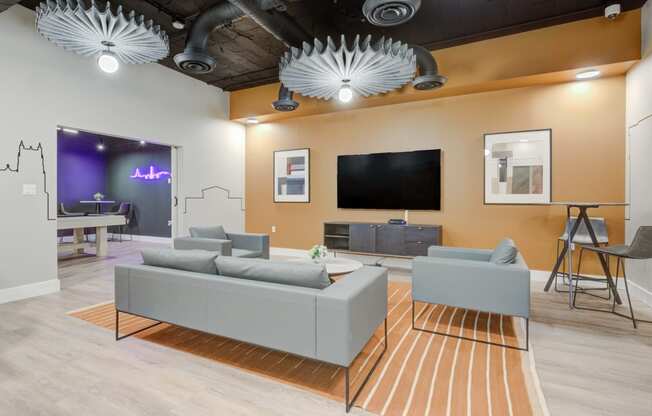 Resident TV Lounge With Seating.