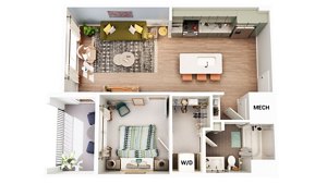 1 bed, 1 bath, 638 sqft, $1,603