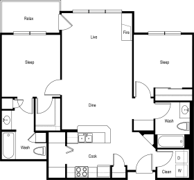 2 beds, 2 baths, 1,008 sqft, $2,125