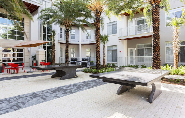 Outdoor Recreation Area with ping-pong tables at LandonHouse Apartments in Lake Nona, Orlando, FL 32827